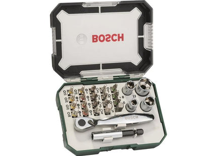 Bosch Powertool Accessories Screwdriver Bit and Ratchet Set, 26 Piece Bosch Powertool Accessories - RockBottom Northampton