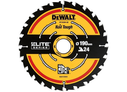 Dewalt Power Tools ELITE™ Series Framing Circular Saw Blade 190 x 30mm x 24T DeWALT Power Tools - RockBottom Northampton