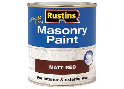 Rustins Quick Dry Masonry Paint Matt Red 250ml Rustins - RockBottom Nothampton