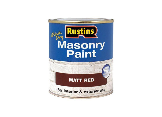 Rustins Quick Dry Masonry Paint Matt Red 250ml Rustins - RockBottom Nothampton