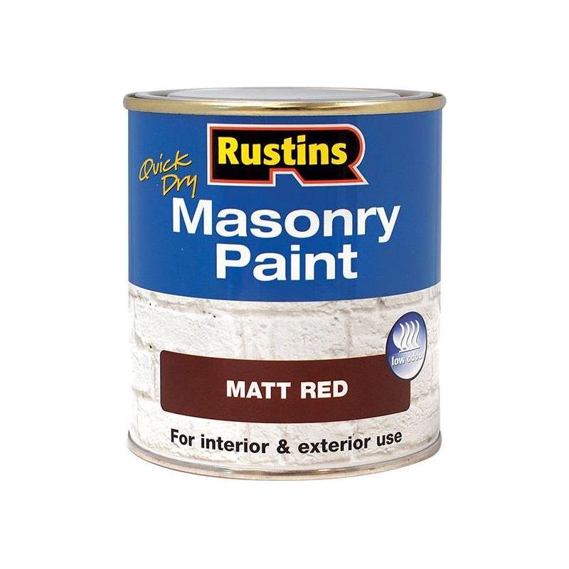 Rustins Quick Dry Masonry Paint Matt Red 250ml Rustins - RockBottom Nothampton