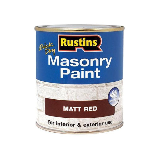 Rustins Quick Dry Masonry Paint Matt Red 250ml Rustins - RockBottom Nothampton