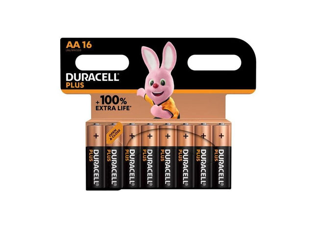 Duracell AA Cell +100% Plus Power Batteries (Pack 16) Duracell - RockBottom Northampton