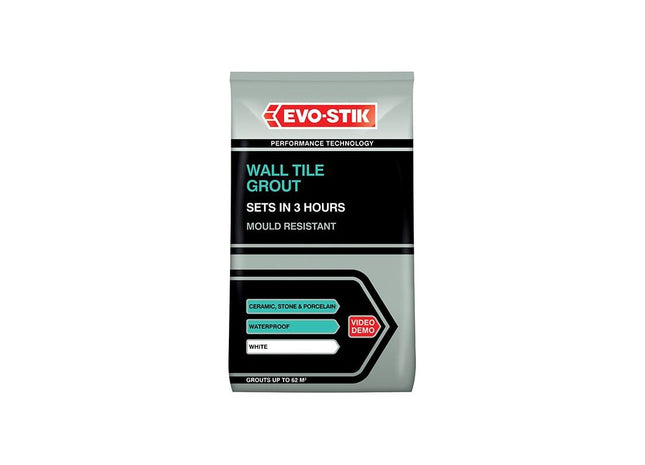 Evo-Stik Wall Tile Grout Mould Resistant White 500g EVO-STIK - RockBottom Northamptin