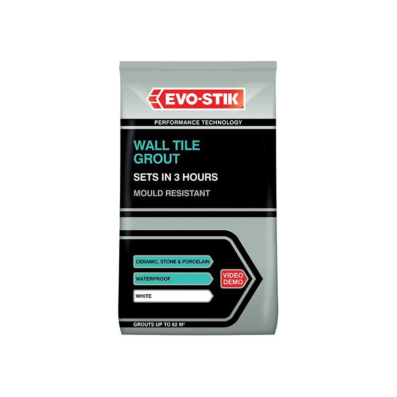 Evo-Stik Wall Tile Grout Mould Resistant White 500g EVO-STIK - RockBottom Northamptin