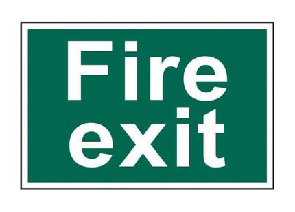 Scan Fire Exit Text Only - PVC Sign 300 x 200mm Scan - RockBottom Nothampton
