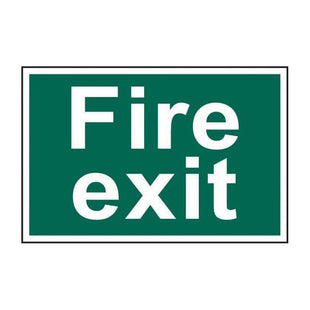 Scan Fire Exit Text Only - PVC Sign 300 x 200mm Scan - RockBottom Nothampton
