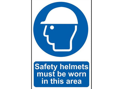 Scan Safety Helmets Must Be Worn in This Area - PVC Sign 200 x 300mm Scan - RockBottom Nothampton