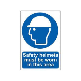 Scan Safety Helmets Must Be Worn in This Area - PVC Sign 200 x 300mm Scan - RockBottom Nothampton