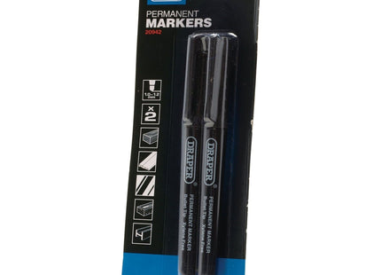 Draper Marker Pens, Black (Pack of 2) 20942 Draper - Town Tools 