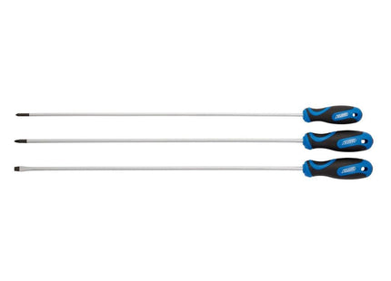 Draper Extra Long Reach Soft Grip Screwdriver Set, 450mm (3 Piece) 32603 Draper - Town Tools 