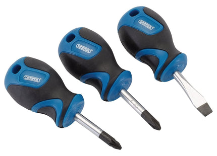 Draper Stubby Soft Grip Screwdriver Set (3 Piece) 32604 Draper - Town Tools 