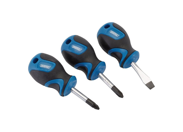 Draper Stubby Soft Grip Screwdriver Set (3 Piece) 32604 Draper - Town Tools 