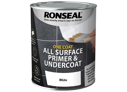 Ronseal One Coat All Surface Primer & Undercoat Interior White 750ml Ronseal - RockBottom Nothampton