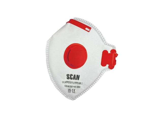 Scan Fold Flat Disposable Valved Disposable Mask FFP3 Protection (Pack 3) Scan - RockBottom Nothampton