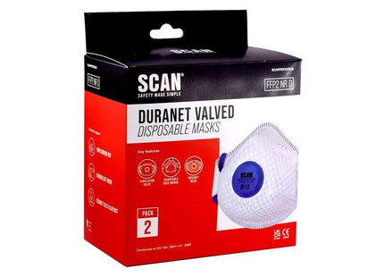 Scan Moulded Duranet Disposable Mask FFP2 (Pack of 2) Scan - RockBottom Nothampton