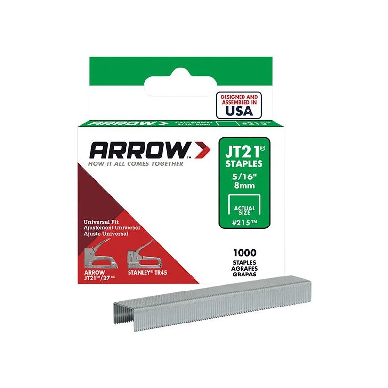 Arrow JT21 T27 Staples 8mm ( 5/16in) (Box 1000) Arrow - RockBottom Northampton 