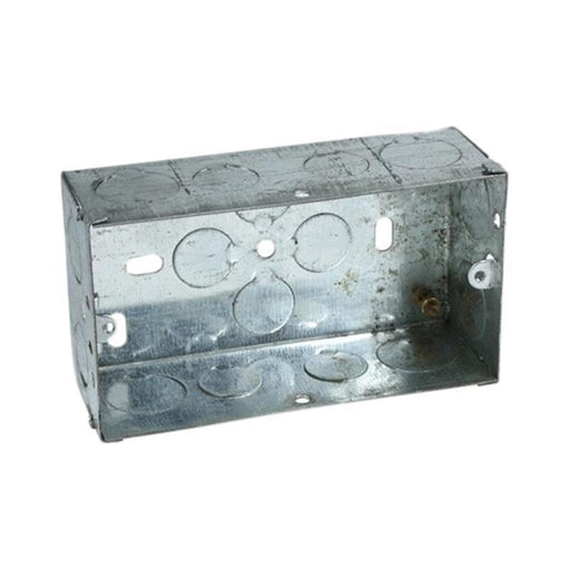 Axiom Electrical Metal Twin Socket Box 35mm (Pack 5) Axiom Electrical - RockBottom Northampton 