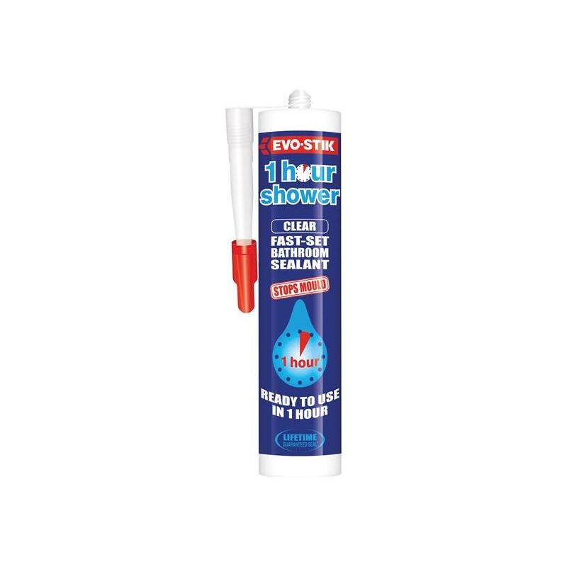 Evo-Stik 1 Hour Shower Sealant Clear 310ml EVO-STIK - RockBottom Northamptin