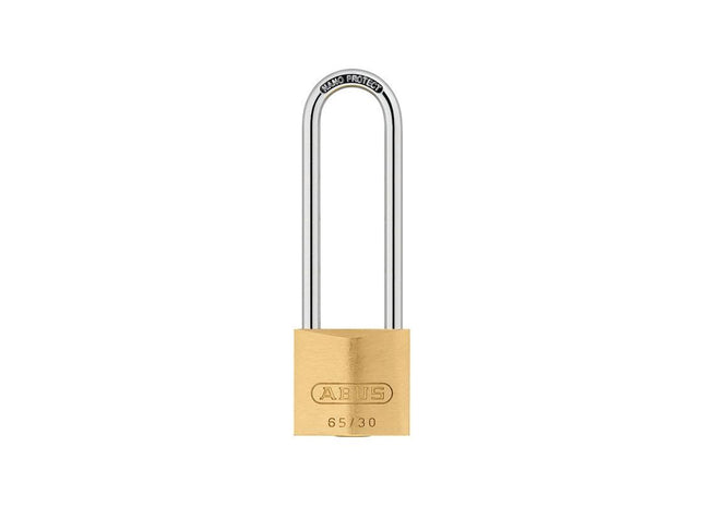 Abus Mechanical 65/30mm Brass Padlock 60mm Long Shackle Carded ABUS Mechanical - RockBottom Northampton 