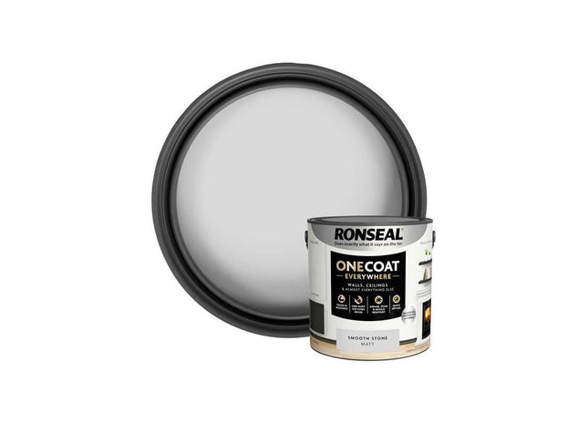 Ronseal One Coat Everywhere Interior Smooth Stone Matt 2.5 litre Ronseal - RockBottom Nothampton