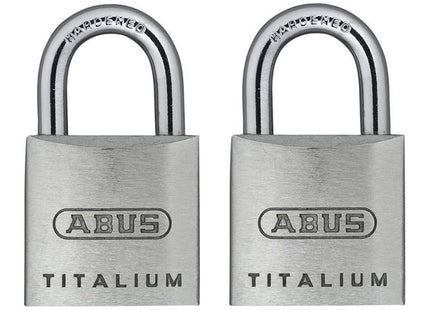 Abus Mechanical 64TI/20mm TITALIUM™ Padlock Carded Twin Pack ABUS Mechanical - RockBottom Northampton 