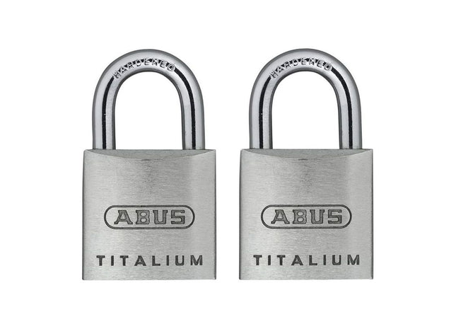 Abus Mechanical 64TI/20mm TITALIUM™ Padlock Carded Twin Pack ABUS Mechanical - RockBottom Northampton 