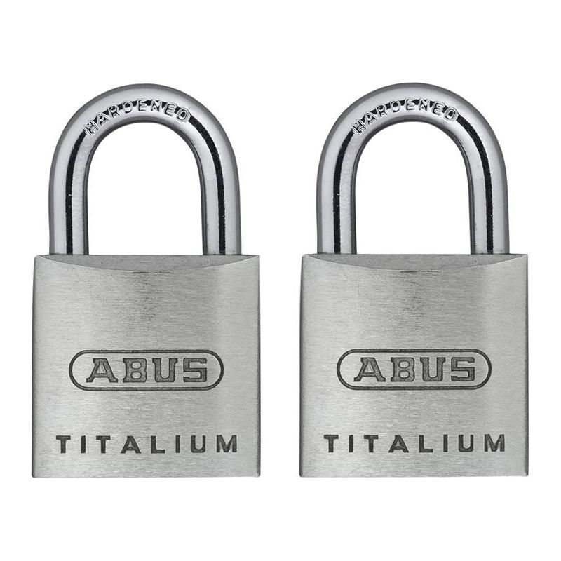 Abus Mechanical 64TI/20mm TITALIUM™ Padlock Carded Twin Pack ABUS Mechanical - RockBottom Northampton 