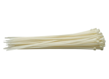 Draper Cable Ties, 7.6 x 400mm, White (Pack of 100) 70404 Draper - Town Tools 