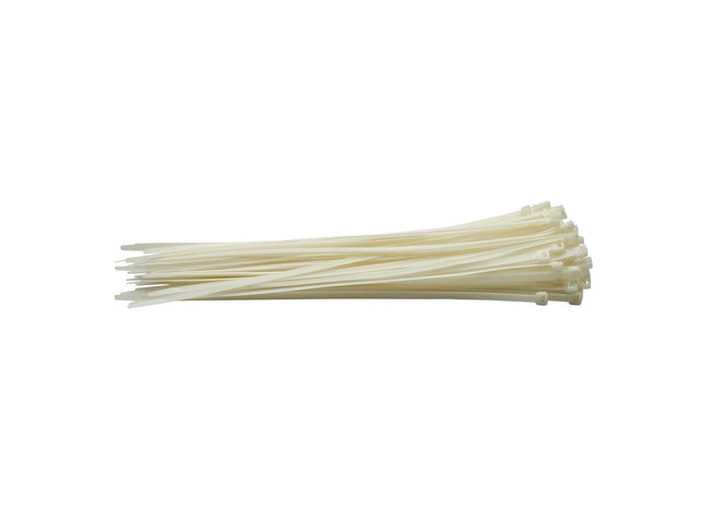 Draper Cable Ties, 7.6 x 400mm, White (Pack of 100) 70404 Draper - Town Tools 
