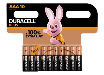 Duracell AAA Cell +100% Plus Power Batteries (Pack 10) Duracell - RockBottom Northampton