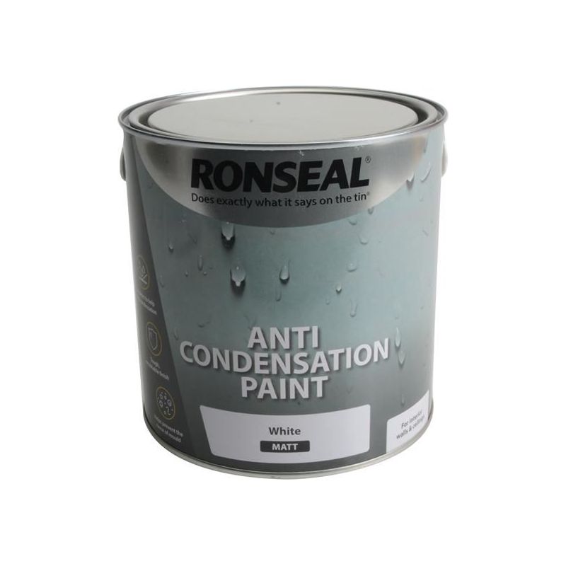 Ronseal Anti Condensation Paint White Matt 2.5 litre Ronseal - RockBottom Nothampton