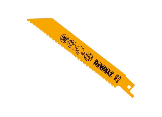 Dewalt Power Tools Bi-Metal Reciprocating Blade for Plastic & Pipes 152mm( Pack 5) DeWALT Power Tools - RockBottom Northampton
