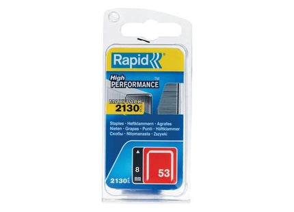 Rapid 53/8B 8mm Galvanised Staples (Pack 2000) Rapid - RockBottom Nothampton