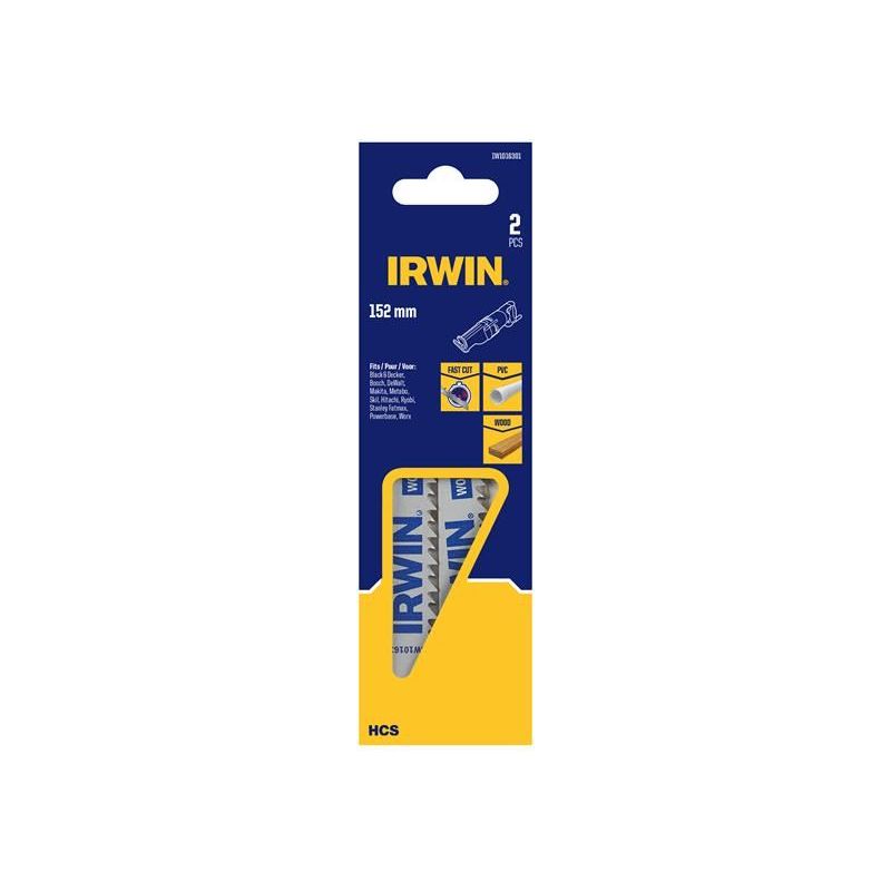 Irwin® Sabre Saw Blade Wood/PVC Cutting 152mm Pack of 2 IRWIN® - RockBottom Northampton