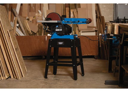 Draper 230V Belt and Disc Sander with Tool Stand, 150mm, 750W 98423 Draper - Town Tools 