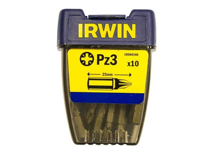 Irwin® Pozidriv Insert Bits PZ3 25mm (Pack 10) IRWIN® - RockBottom Northampton