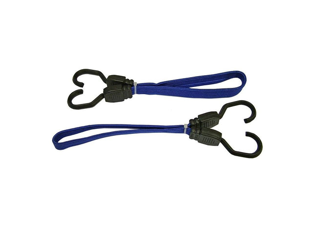 Faithfull Flat Bungee Flat Cord 46cm (18in) Blue 2 Piece Faithfull - RockBottom Northampton