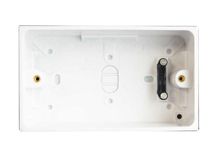 Dencon Pattress Box with Earth 2-Gang 45mm Dencon - RockBottom Northampton