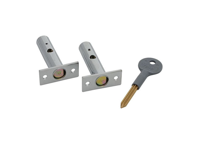 Yale Locks PM444 Door Security Bolts Polished Chrome Finish Visi of 2 Yale Locks - RockBottom Northampton