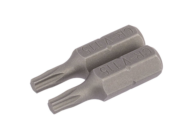 Draper TX-STAR Insert Bit, 1/4" Hex, 25mm Long, T15 (Pack of 2) Draper - Town Tools 