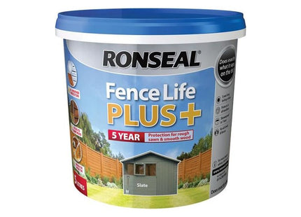 Ronseal Fence Life Plus+ Slate 5 litre Ronseal - RockBottom Nothampton