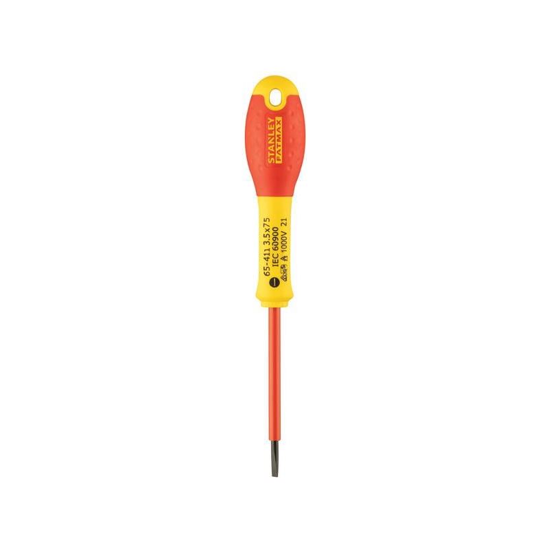 Stanley® Hand Tools FatMax® VDE Insulated Screwdriver Parallel Tip 3.5 x 75mm STANLEY® Hand Tools - RockBottom Nothampton