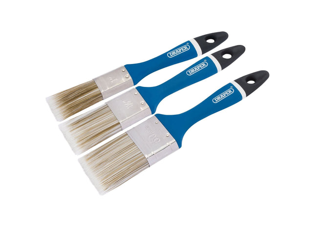 Draper Soft Grip Synthetic Paint Brush Set (3 Piece) 82495 Draper - Town Tools 