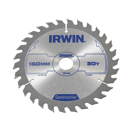 Irwin® Construction Circular Saw Blade 150 x 20mm x 30T ATB IRWIN® - RockBottom Northampton