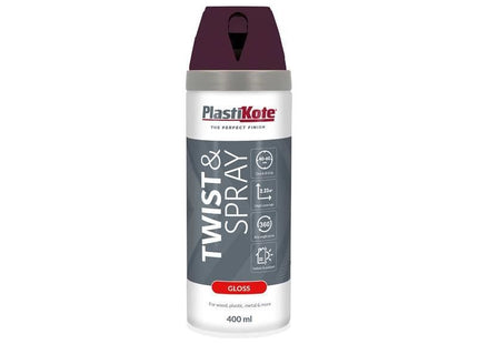Plastikote Twist & Spray Gloss Purple Violet 400ml PlastiKote - RockBottom Nothampton