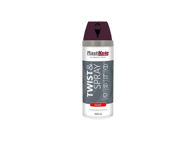 Plastikote Twist & Spray Gloss Purple Violet 400ml PlastiKote - RockBottom Nothampton