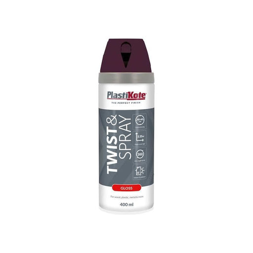 Plastikote Twist & Spray Gloss Purple Violet 400ml PlastiKote - RockBottom Nothampton