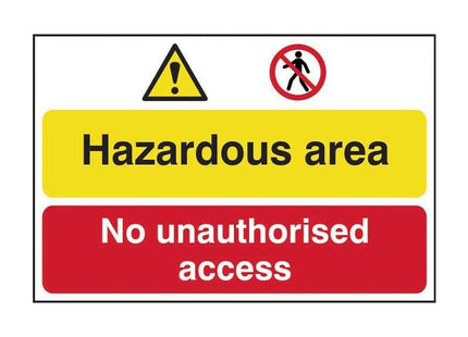 Scan Hazardous Area / No Unauthorized Access - PVC Sign 600 x 400mm Scan - RockBottom Nothampton