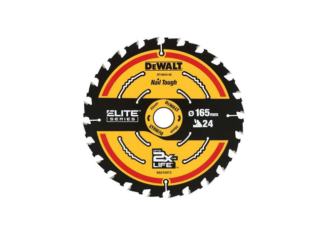 Dewalt Power Tools ELITE™ Series Framing Circular Saw Blade 165 x 20mm x 24T DeWALT Power Tools - RockBottom Northampton